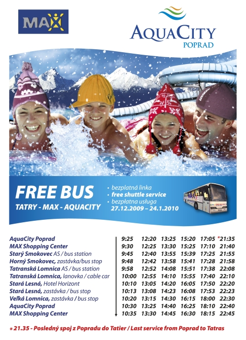 Free bus - Tatry - Max - Aquacity