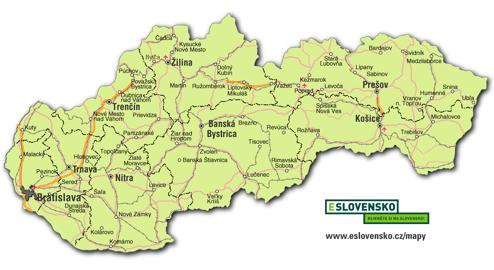 mapa východního slovenska Mapy Slovenska mapa východního slovenska