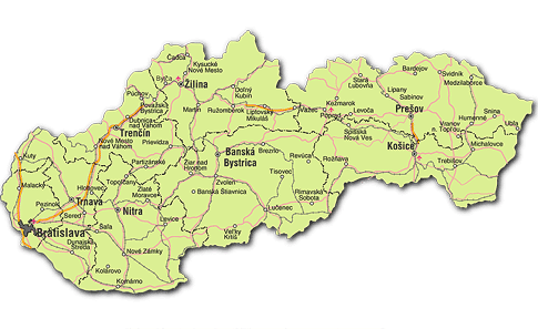 Dopravní mapa Slovenska